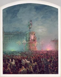 La inauguración del monumento a Nicolás I en San Petersburgo, 1857